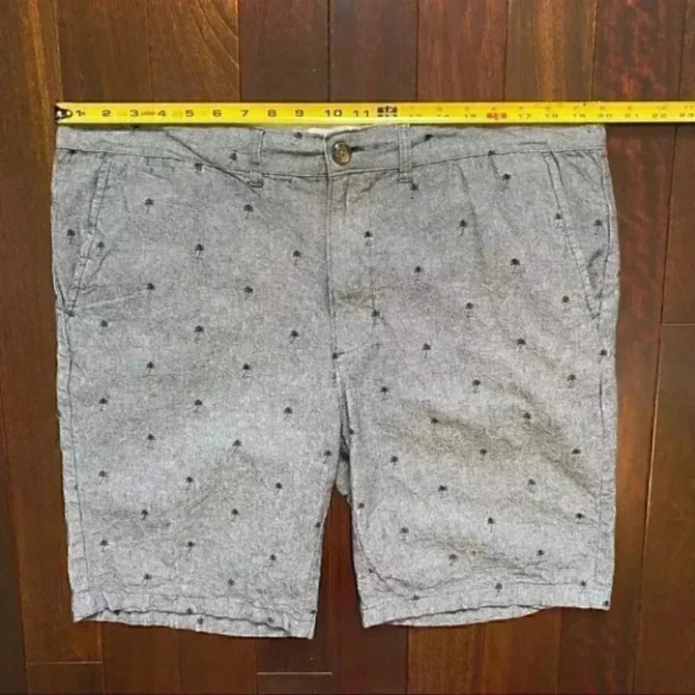 Urban Man Shorts Flat Front Chino Style Chambray Blue Size 38 - Picture 10 of 16